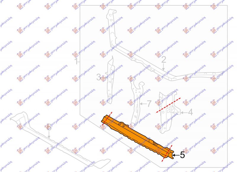 FR.BUMBER REINFORCEMENT UPPER(INER PART)