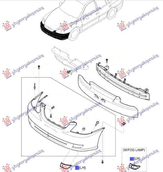 FR. BUMPER GRILLE W/O FOG LAMP