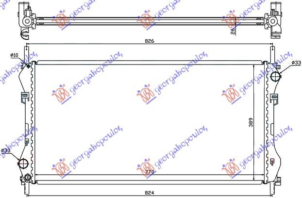 RADIATOR 2.3i16V-2.4TD +/-AC (77x40)