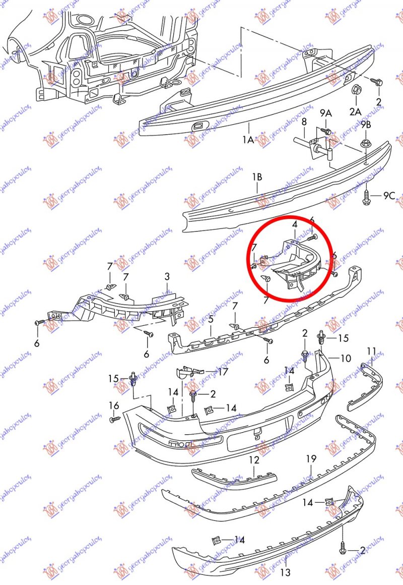 REAR BUMPER BRACKET PLASTIC