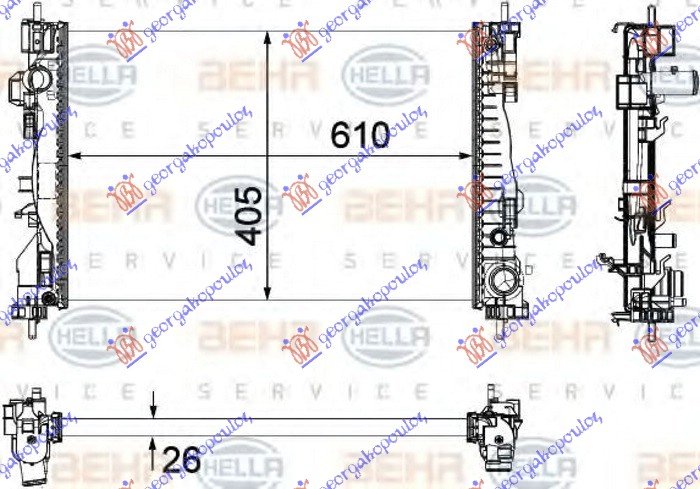 RAD. 1.4 TURBO(125-170)(61x40.5x2.6)BEHR