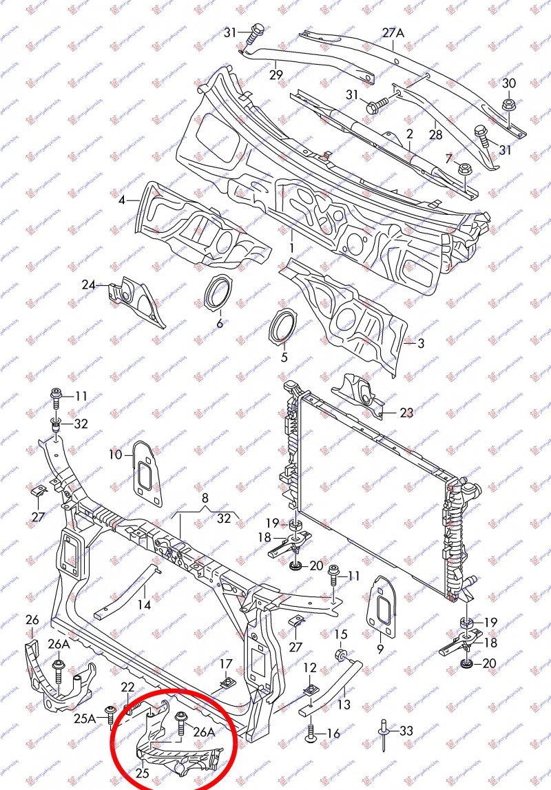 HEAD LAMP PANEL LOWER OUTER PLASTIC