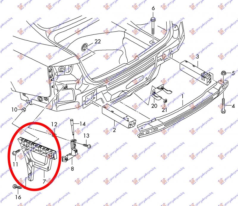 REAR BUMPER SIDE BRACKET PLASTIC