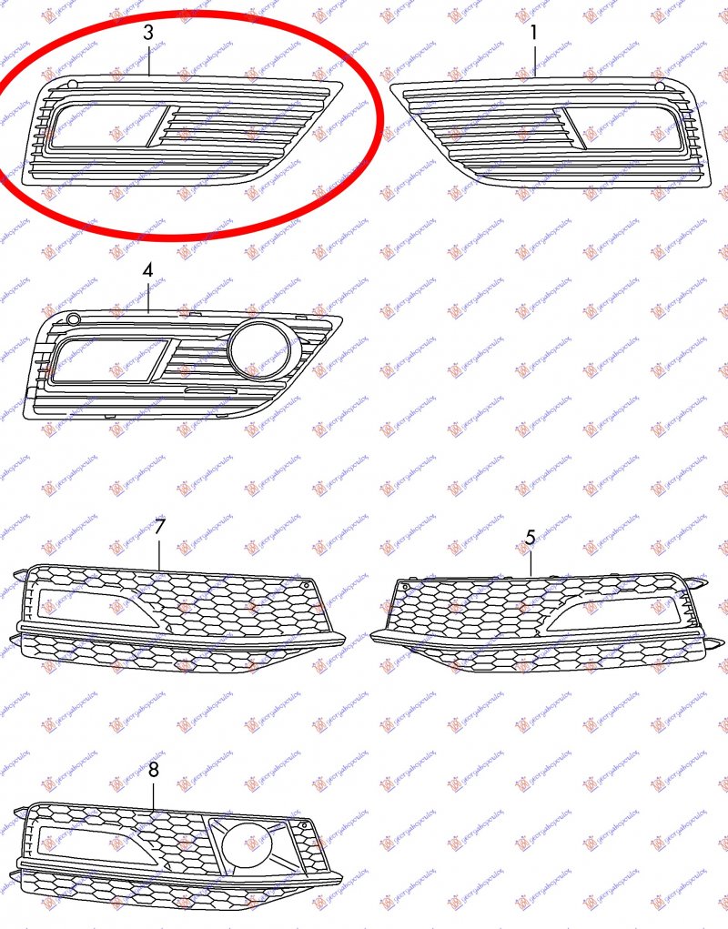 FR.BUMPER SIDE GRILLE (W/F.LH)