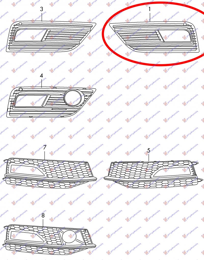 FR.BUMPER SIDE GRILLE (W/F.LH)