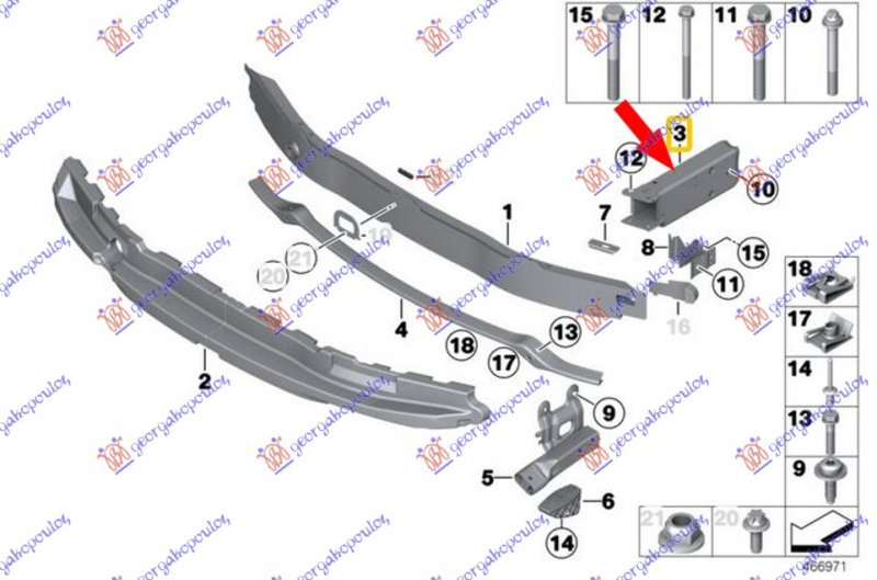 FR. BUMPER BRACKET ALUMIN.