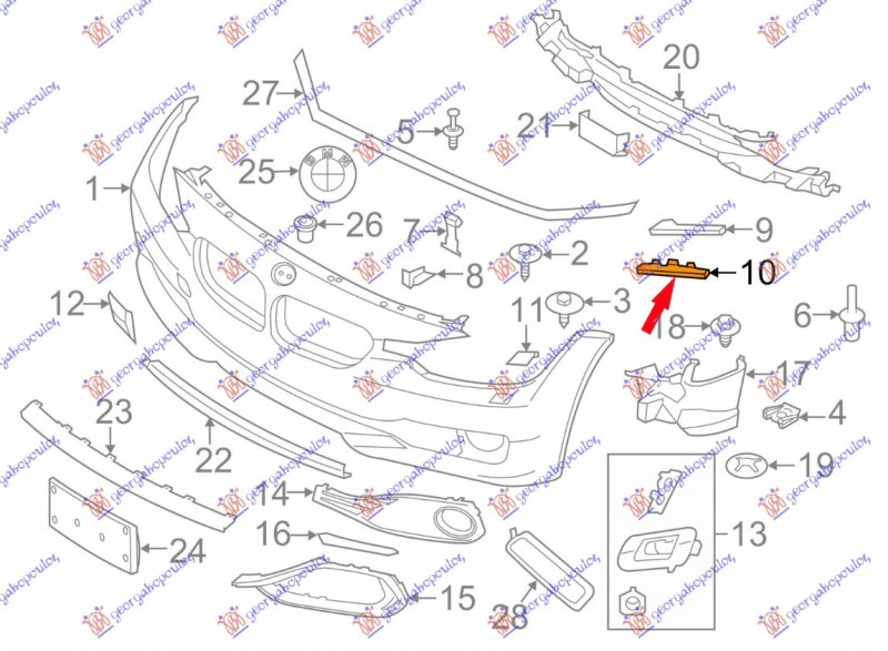 FRONT BUMPER SIDE BRACKET PLASTIC LOWER