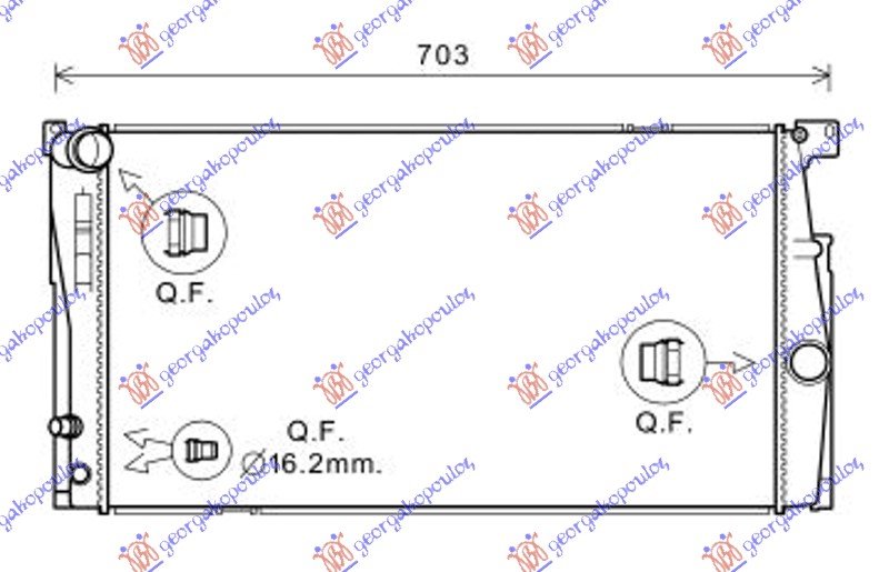 RADIATOR 1.6-2.0 PETR. MAN. (60x34,5x3,2