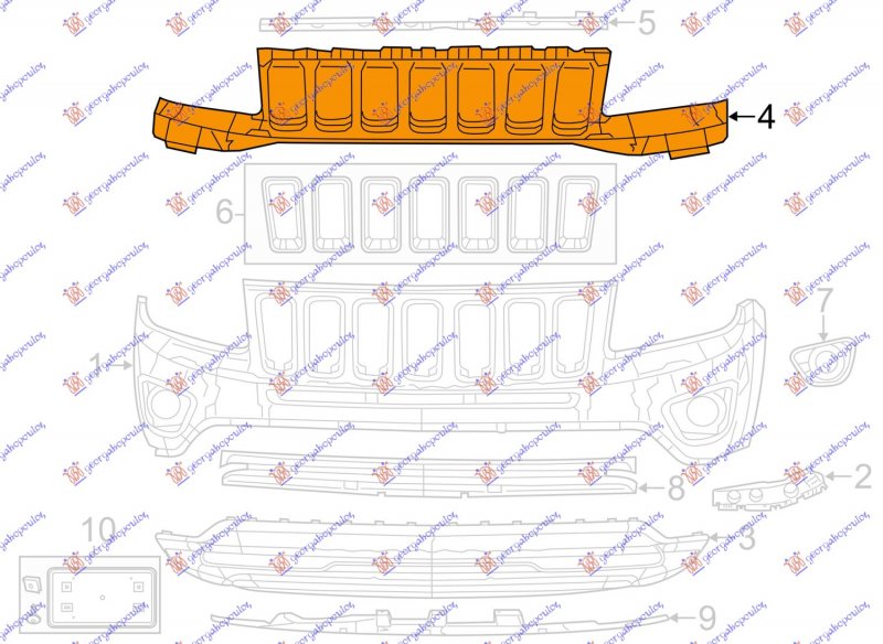 GRILLE INNER WITH STIFFENER