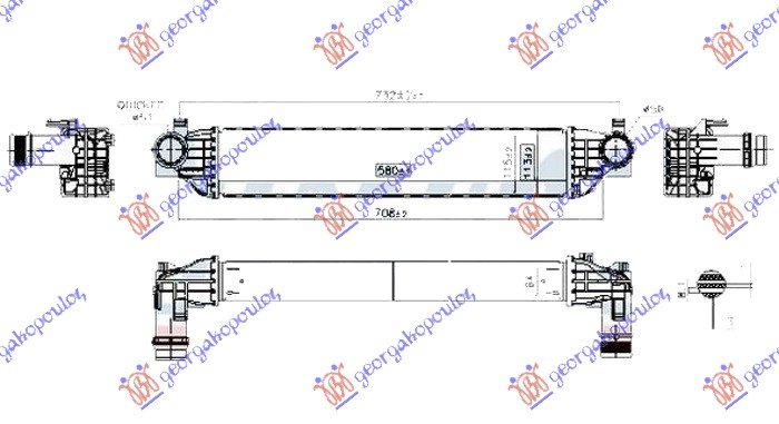 RADIATOR INTER 1.4 BEN-1.6 DIZ(580x110x64)