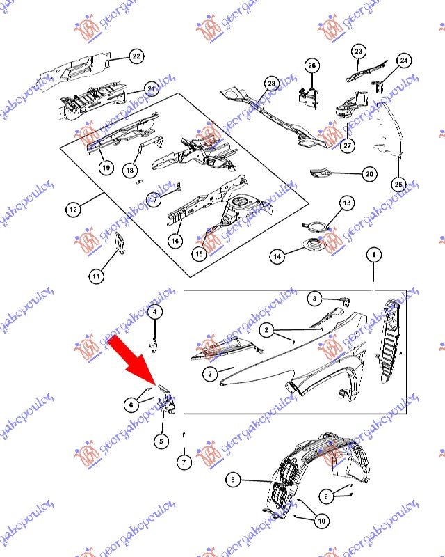 FRONT FENDER BRACKET STEEL