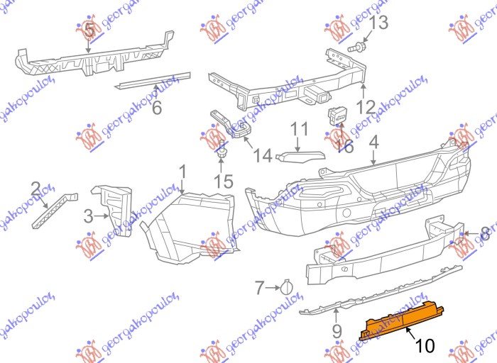 REAR BUMPER SUPPORT BRACKET