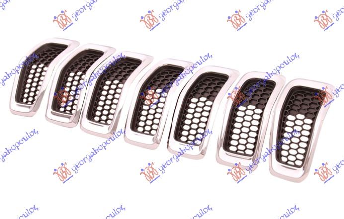 GRILLE COMPLETE BLACK W/CHROM (SET 7 PCS