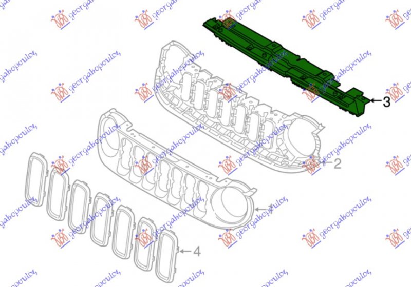 FR. BUMPER REINFORCEMENT UPPER PLASTIC