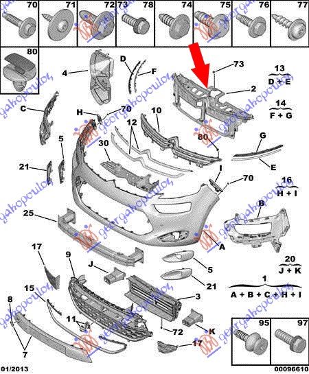 FR.BUMPER GRILLE BRACKET