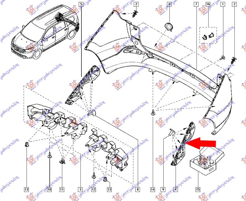 REAR BUMPER SIDE BRACKET PLASTIC