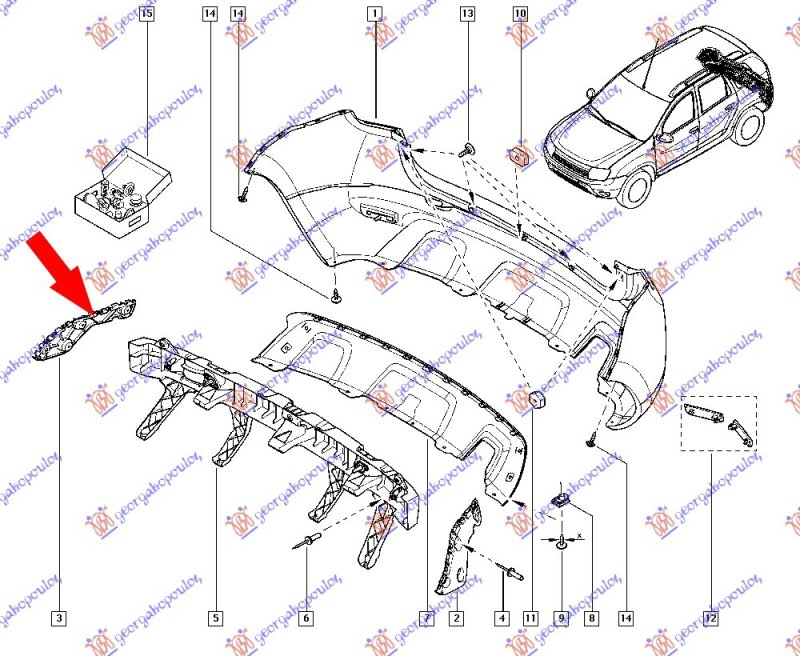 REAR BUMPER SIDE BRACKET PLASTIC