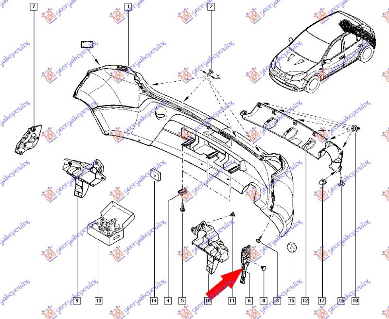 REAR BUMPER SIDE BRACKET PLASTIC