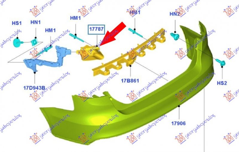 REAR BUMPER SIDE BRACKET 4D PLASTIC