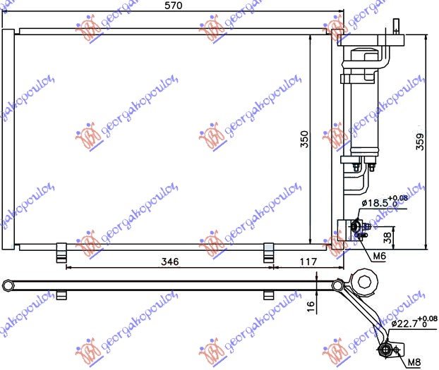 CONDENSER 1.25-1.4-1.6 EFi-1.5 TDCi (520