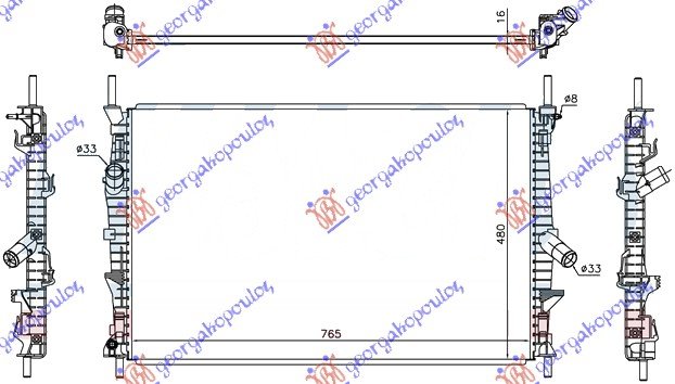 RAD. 2.0-2.2 TDCi (765x460x16) RWD-4WD