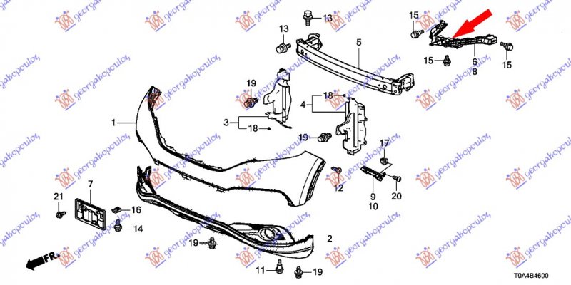 FR. BUMPER BRACKET UPPER PLASTIC