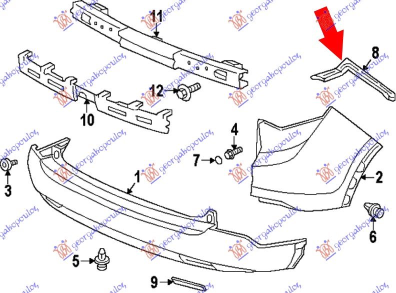 REAR BUMPER BRACKET PLASTIC