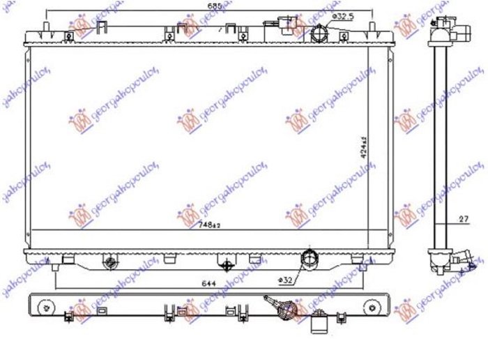 RADIATOR 1.6 i-DTEC DIZEL (424x748x27)(KOYO)