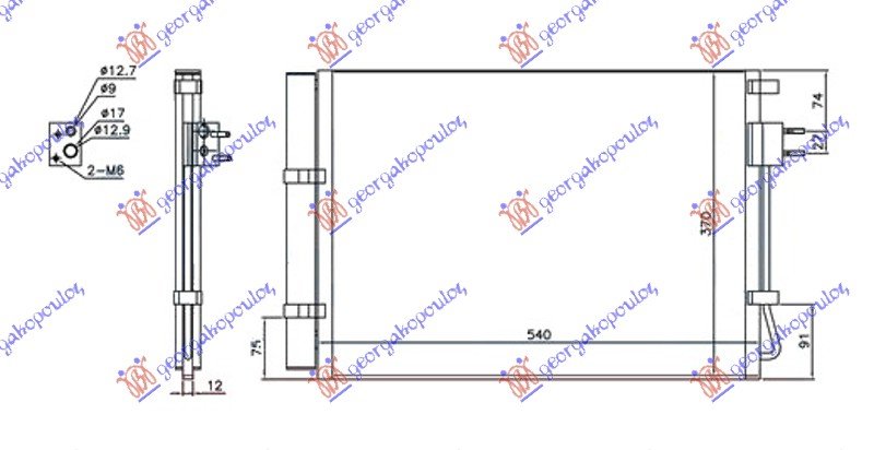 RADIATOR 1.2-1.4i PETROL (520x370x12)