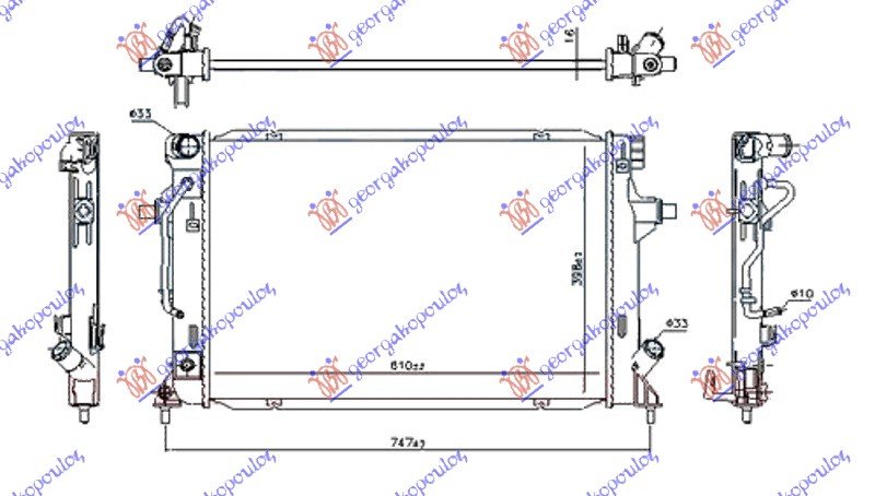 RADIATOR 1.6 MPi BENZ AUT(610x400x16)