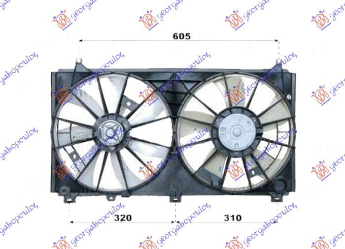 VENTILATOR KOMP. 2.5BEN 350/350mm 2+2PIN