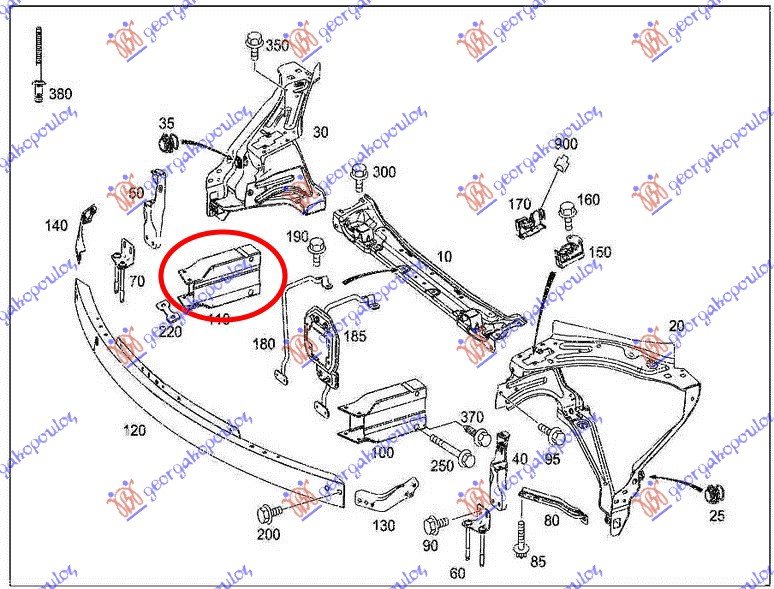 FRONT BUMPER BRACKET (ALUMIN.)