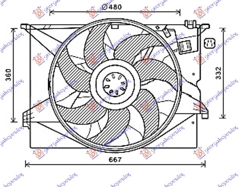 VENTILATOR KOMPLET BENZ.-DIZEL (480mm) 4