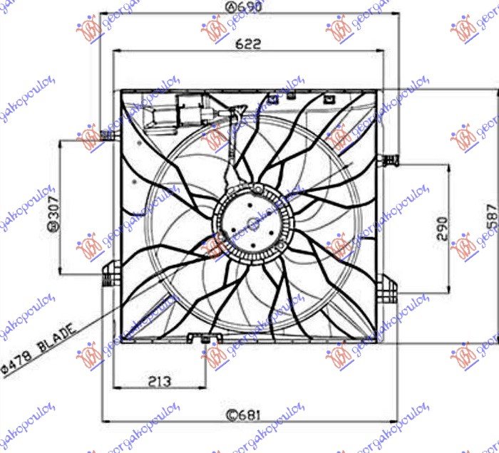 VENTILATORI KOMPL. BENZ. - DIZEL (485mm)