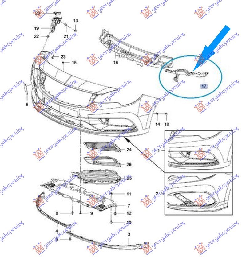 FR. BUMPER BRACKET PLASTIC