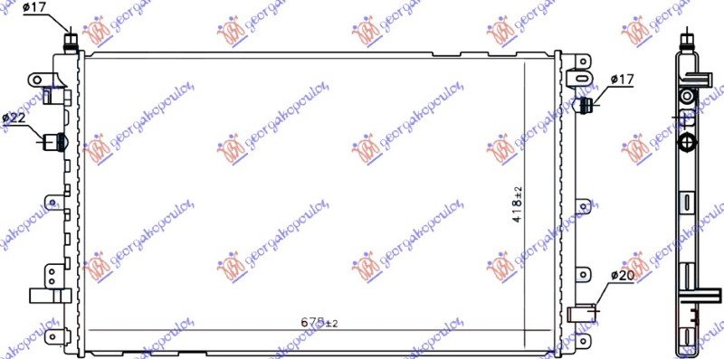 HLADNJAK MOTORA DODATNI HIBRID (675x435x16)