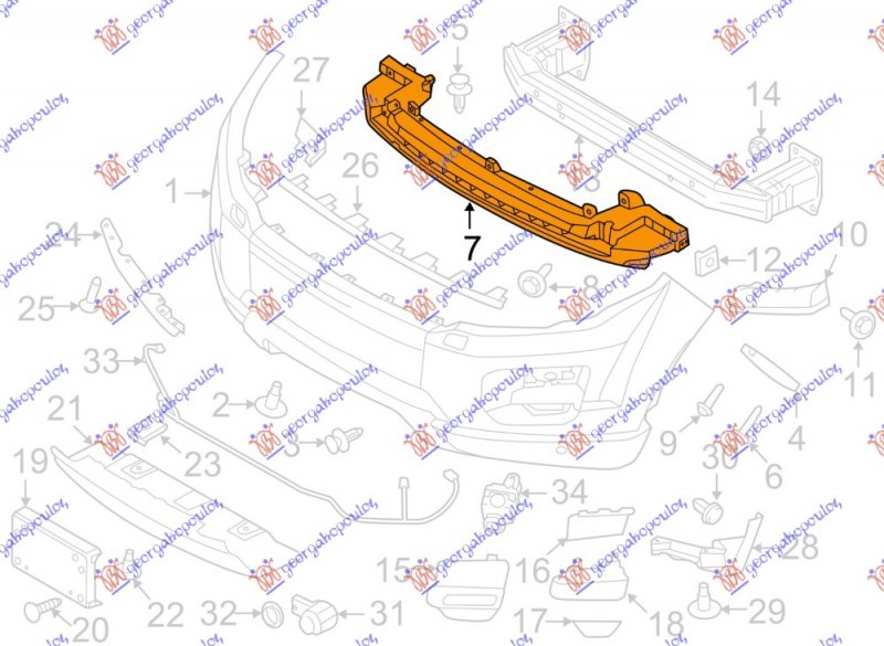 FRONT BUMPER PLASTIC REINFORCEMENT