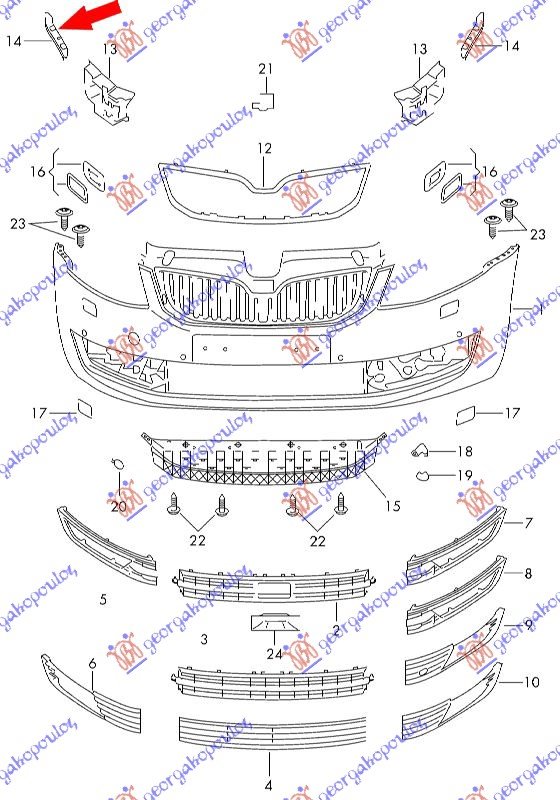 FR. BUMPER BRACKET UPPER STEEL