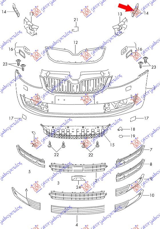 FR. BUMPER BRACKET UPPER METAL