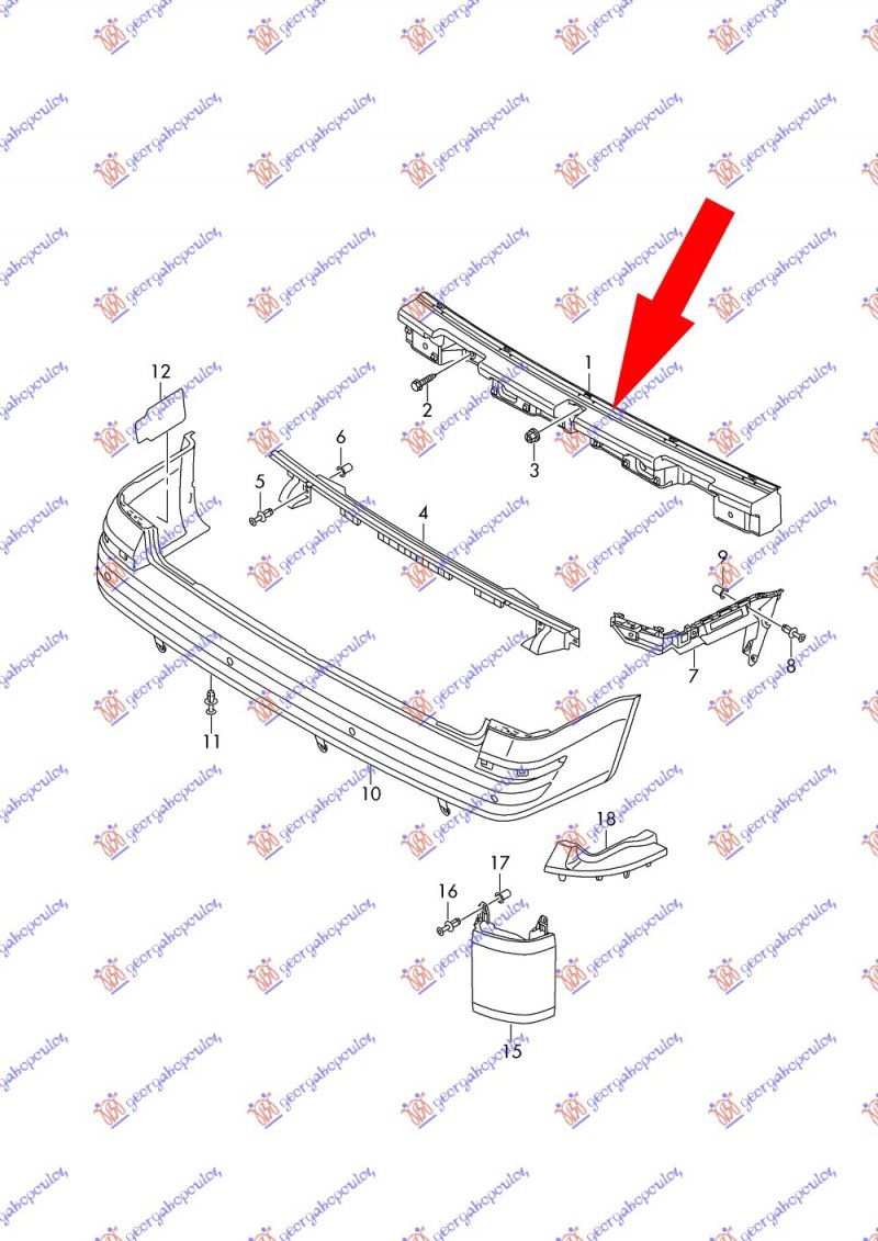 REAR BUMPER PLASTIC REINFORCEMENT