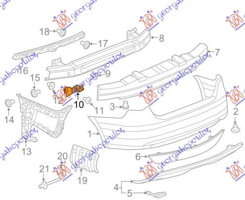 REAR BUMPER BRACKET PLASIC