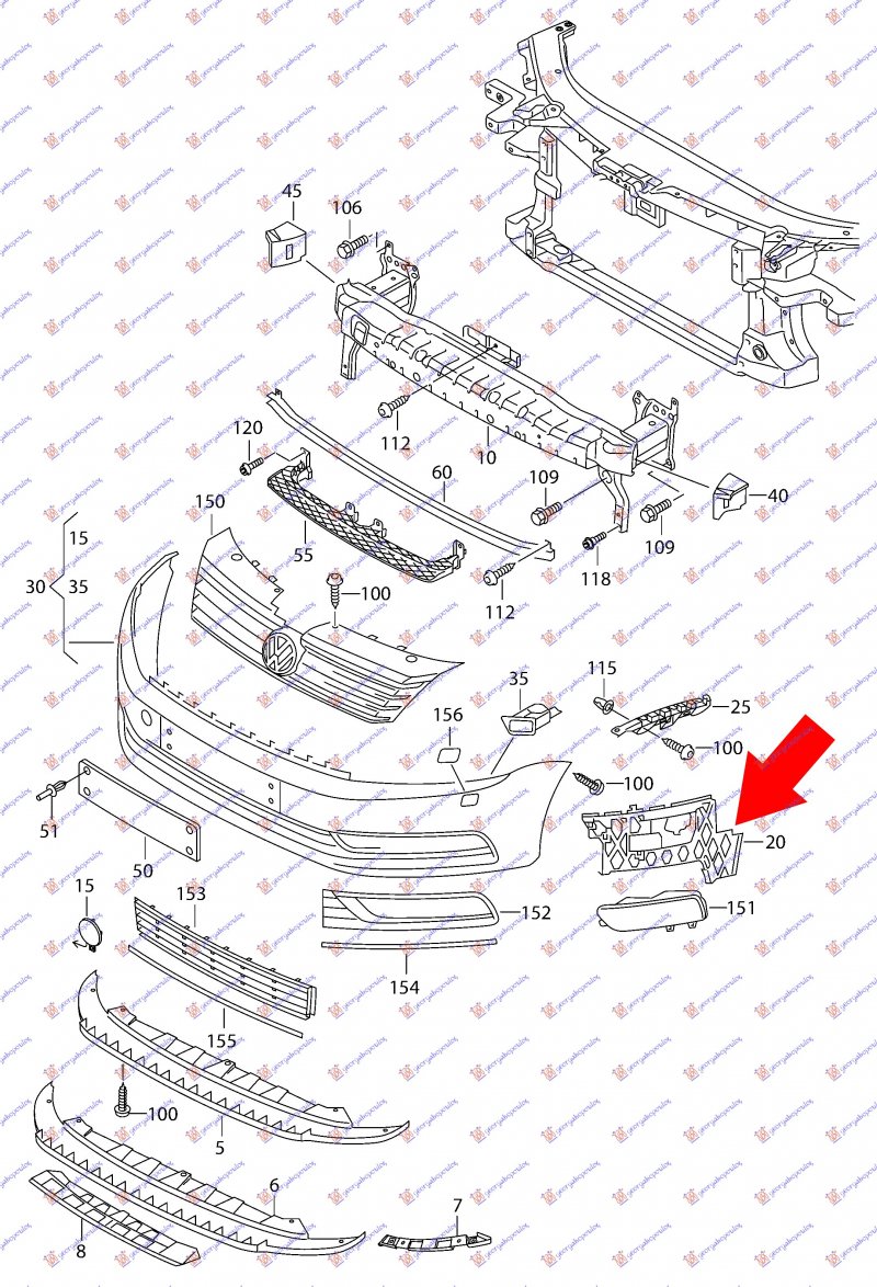 FR.BUMPER SIDE BRACKET PLASTIC SET