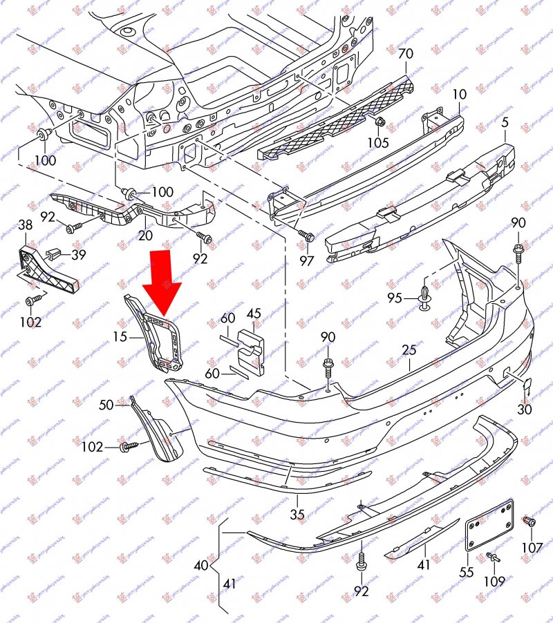 REAR BUMPER SIDE BRACKET PLASTIC