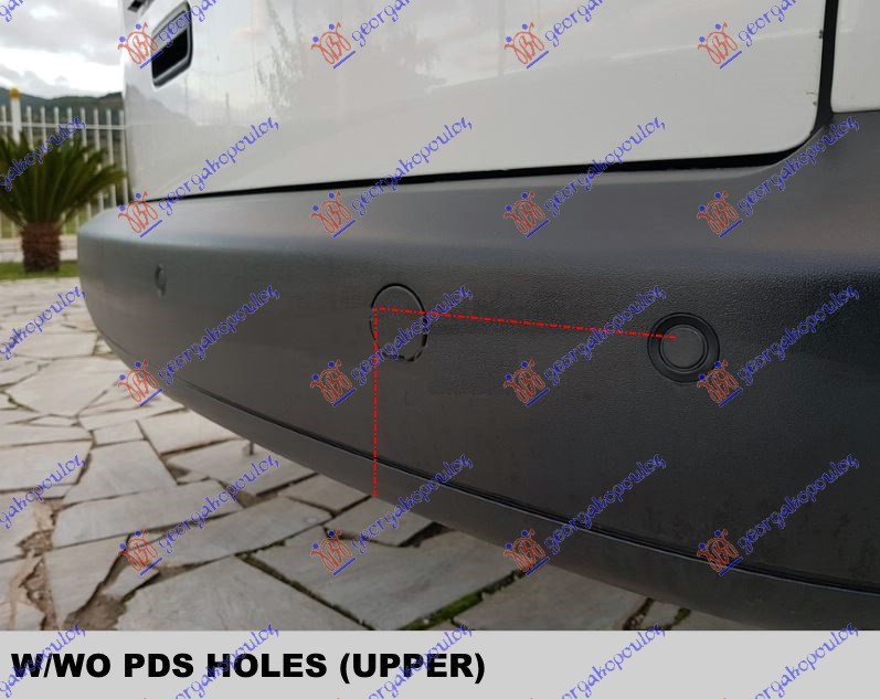 REAR BUMPER W/WO PDS UPPER (SHR CHAS