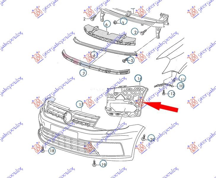 FR. BUMPER PLASTIC REINFORCEMENT