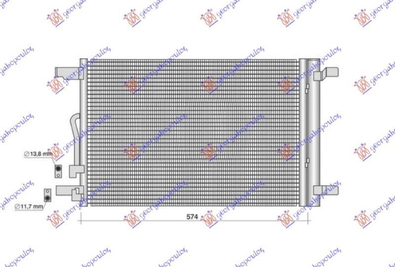 HLADNJAK KLIME 1.4/1.5/2.0 TSI BENZIN - 2.0 TDI DIZEL (576x388) (KOYO)