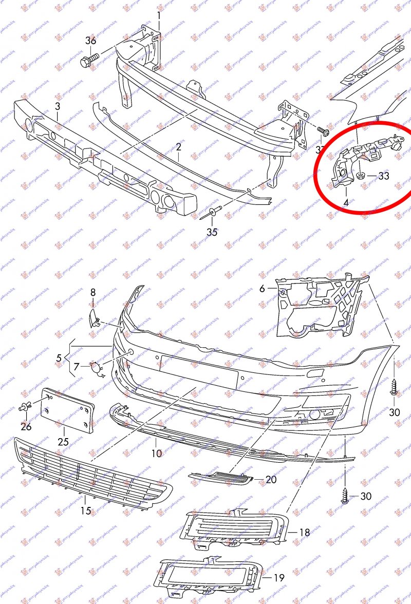 FR. BUMPER SIDE BRACKET PLASTIC LOWER